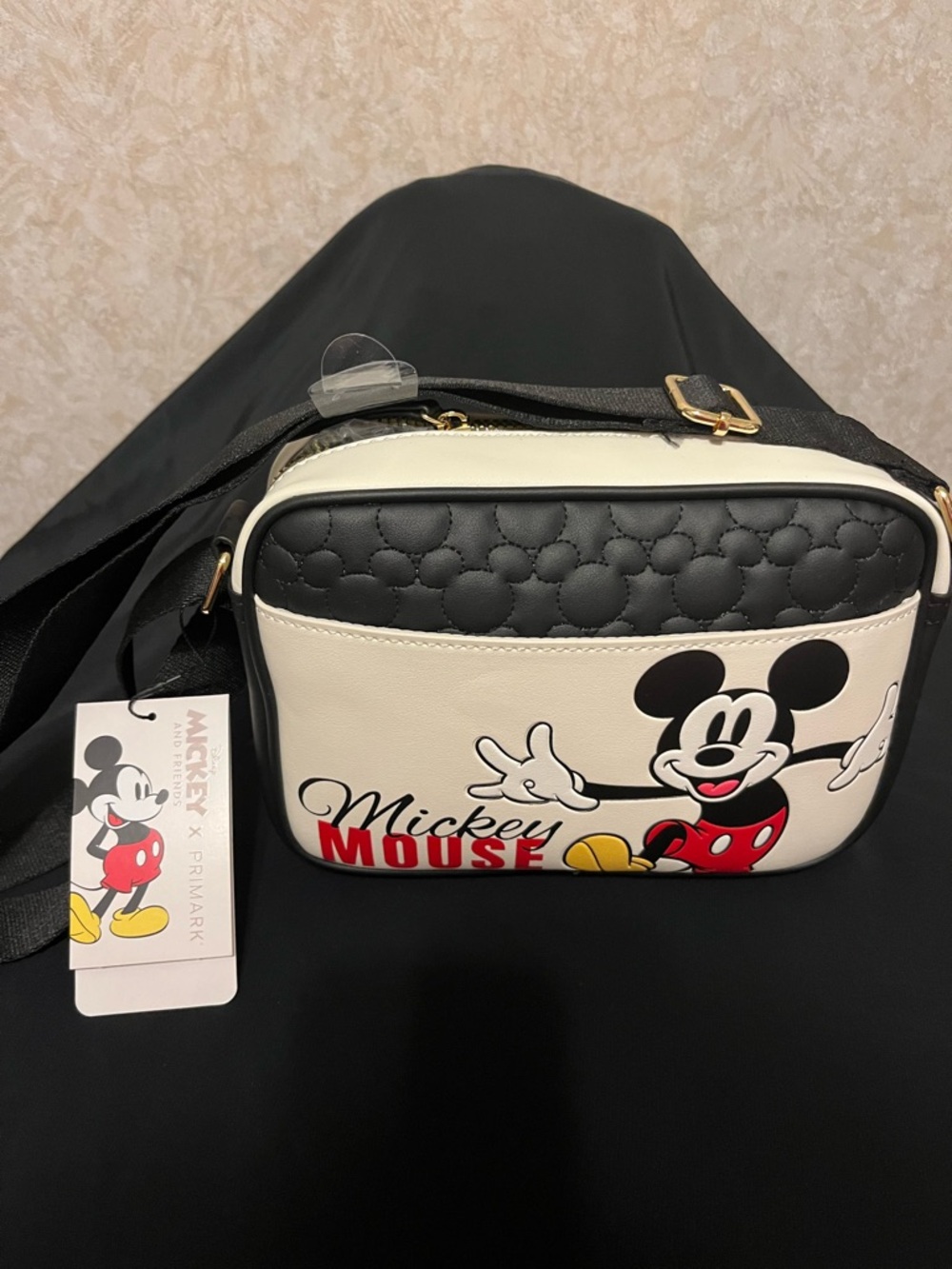 Primark Cream and Black Mickey Mouse Crossbody Bag